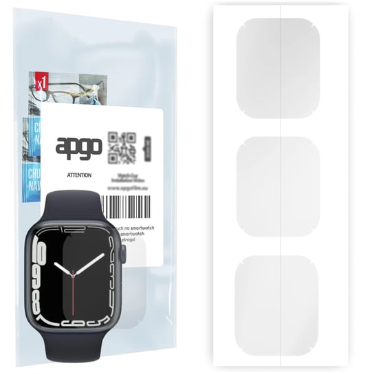 3x Folia hydrożelowa do Apple Watch 7 (41 mm) - apgo Smartwatch Hydrogel Protection Ochrona na ekran smartwatcha apgo