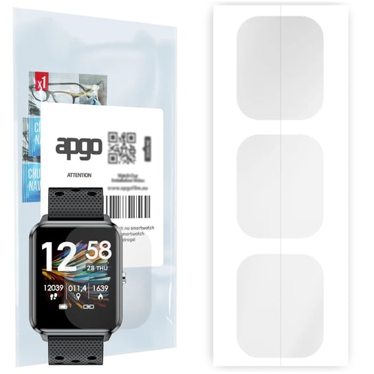 3x Folia hydrożelowa do Bemi KIX M - apgo Smartwatch Hydrogel Protection Ochrona na ekran smartwatcha apgo