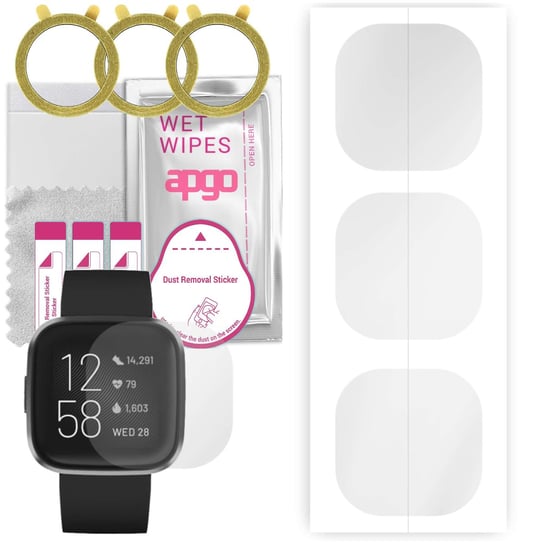 3x Folia hydrożelowa do Fitbit Sense - apgo Smartwatch Hydrogel Protection Ochrona na ekran smartwatcha apgo