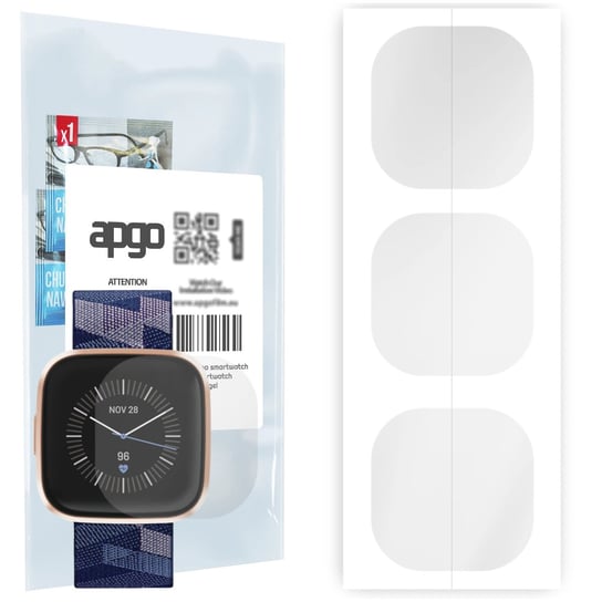 3x Folia hydrożelowa do Fitbit Versa 2 SE - apgo Smartwatch Hydrogel Protection Ochrona na ekran smartwatcha apgo