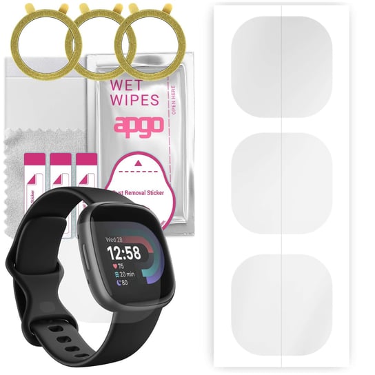 3x Folia hydrożelowa do Fitbit Versa 4 - apgo Smartwatch Hydrogel Protection Ochrona na ekran smartwatcha apgo