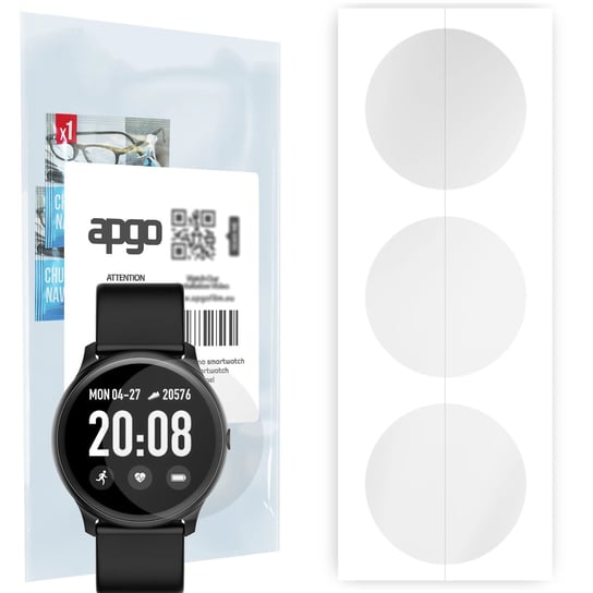 3x Folia hydrożelowa do G.Rossi ZG312 SW010 - apgo Smartwatch Hydrogel Protection Ochrona na ekran smartwatcha apgo