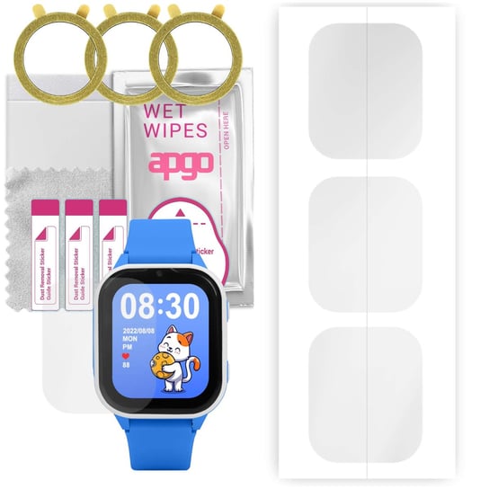 3x Folia hydrożelowa do Garett Kids Sun Ultra 4G - apgo Smartwatch Hydrogel Protection Ochrona na ekran smartwatcha apgo
