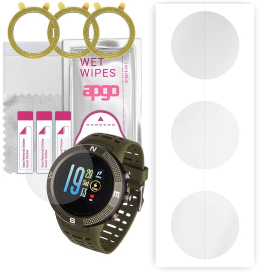 3x Folia hydrożelowa do Garett Sport 27 GPS - apgo Smartwatch Hydrogel Protection Ochrona na ekran smartwatcha apgo