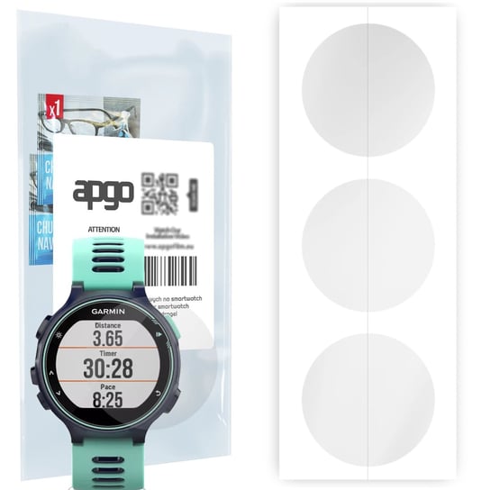 3x Folia hydrożelowa do Garmin Forerunner 735 XT - apgo Smartwatch Hydrogel Protection Ochrona na ekran smartwatcha apgo