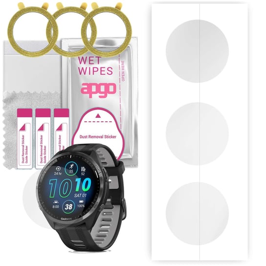 3x Folia hydrożelowa do Garmin Forerunner 965 - apgo Smartwatch Hydrogel Protection Ochrona na ekran smartwatcha apgo