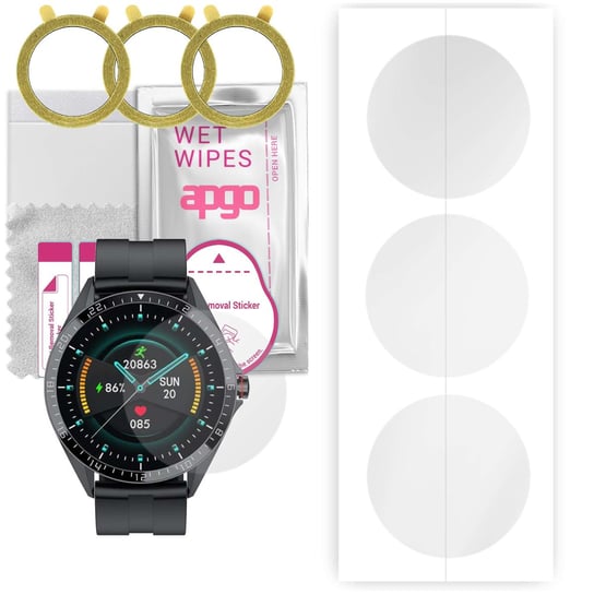 3x Folia hydrożelowa do Kumi GW16T - apgo Smartwatch Hydrogel Protection Ochrona na ekran smartwatcha apgo