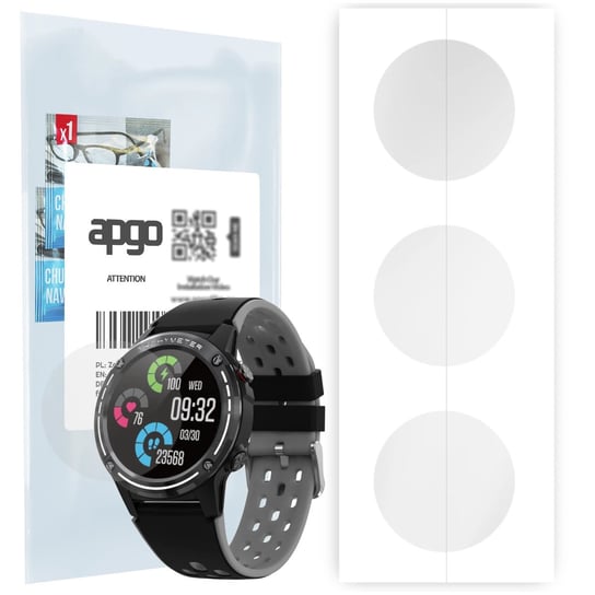 3x Folia hydrożelowa do Maxcom Fit FW47 Argon Lite - apgo Smartwatch Hydrogel Protection Ochrona na ekran smartwatcha apgo