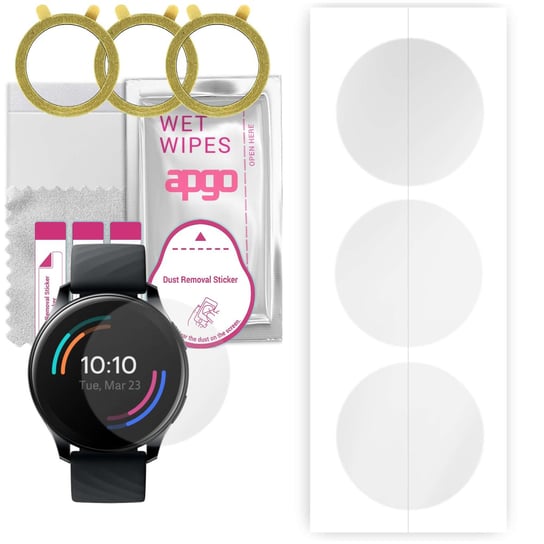 3x Folia hydrożelowa do OnePlus Watch 46mm - apgo Smartwatch Hydrogel Protection Ochrona na ekran smartwatcha apgo