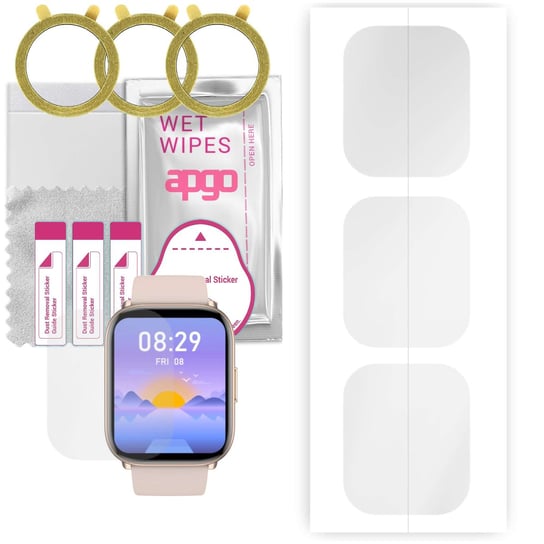 3x Folia hydrożelowa do Oro-Med Oro Fit Pro Gt - apgo Smartwatch Hydrogel Protection Ochrona na ekran smartwatcha apgo