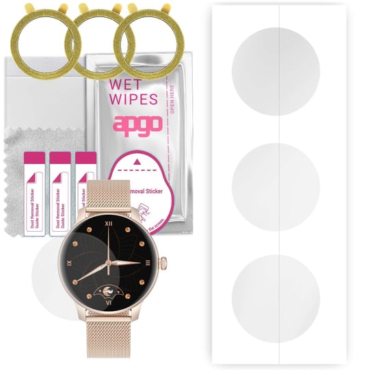 3x Folia hydrożelowa do Oro-Med Oro-Lady Next - apgo Smartwatch Hydrogel Protection Ochrona na ekran smartwatcha apgo