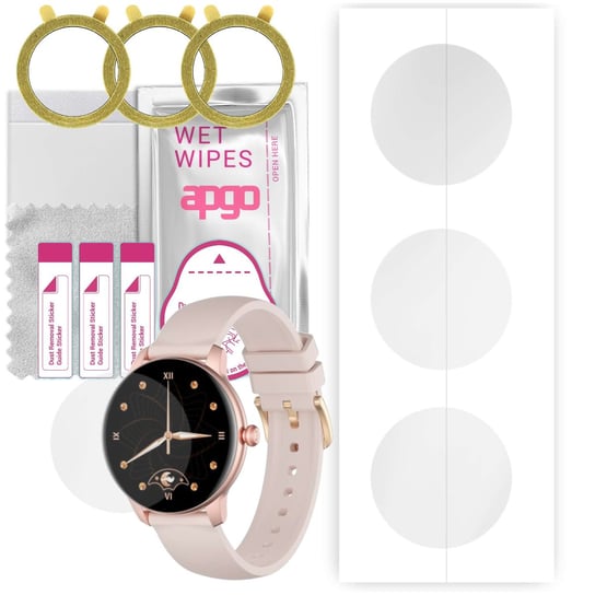3x Folia hydrożelowa do Oro-Med Oro-Smart Lady Active - apgo Smartwatch Hydrogel Protection Ochrona na ekran smartwatcha apgo