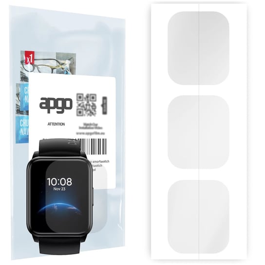 3x Folia hydrożelowa do Realme Watch 2 - apgo Smartwatch Hydrogel Protection Ochrona na ekran smartwatcha apgo