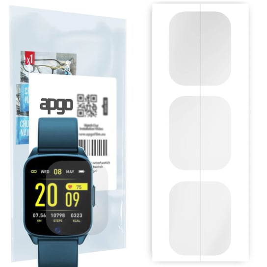 3x Folia hydrożelowa do Rubicon RNCE42 - apgo Smartwatch Hydrogel Protection Ochrona na ekran smartwatcha apgo