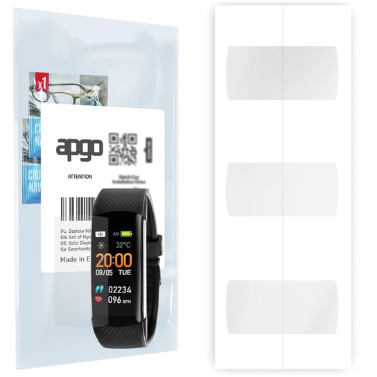3x Folia hydrożelowa do Rubicon RNCE60 - apgo Smartwatch Hydrogel Protection Ochrona na ekran smartwatcha apgo