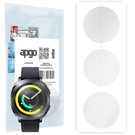 3x Folia hydrożelowa do Samsung Gear Sport - apgo Smartwatch Hydrogel Protection Ochrona na ekran smartwatcha apgo
