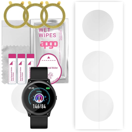 3x Folia hydrożelowa do Smartwatch AW80 - apgo Smartwatch Hydrogel Protection Ochrona na ekran smartwatcha apgo