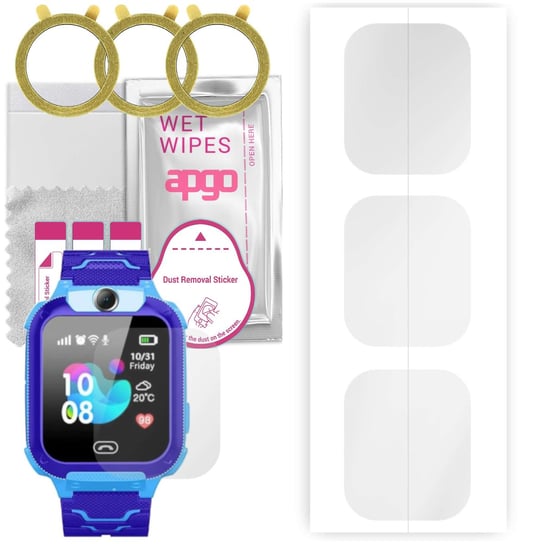 3x Folia hydrożelowa do Smartwatch dla dzieci Q12 - apgo Smartwatch Hydrogel Protection Ochrona na ekran smartwatcha apgo