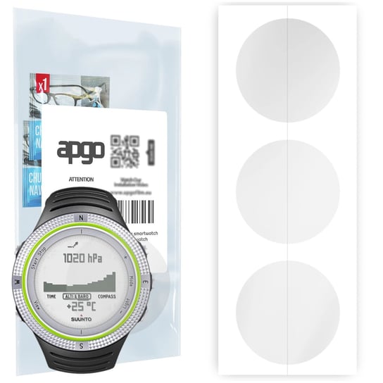 3x Folia hydrożelowa do Suunto Core Light Green - apgo Smartwatch Hydrogel Protection Ochrona na ekran smartwatcha apgo