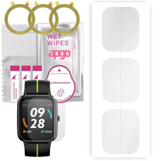 3x Folia hydrożelowa do Ulefone Watch GPS - apgo Smartwatch Hydrogel Protection Ochrona na ekran smartwatcha apgo