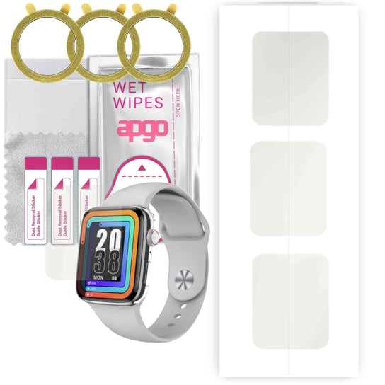 3x Folia hydrożelowa MATOWA do DT NO.1 7Max - apgo Smartwatch Hydrogel MATTE Protection Ochrona na ekran smartwatcha apgo