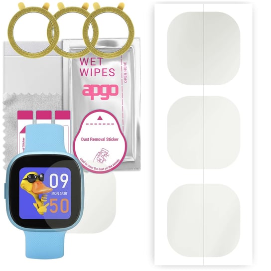 3x Folia hydrożelowa MATOWA do Garett Kids FIT - apgo Smartwatch Hydrogel MATTE Protection Ochrona na ekran smartwatcha apgo