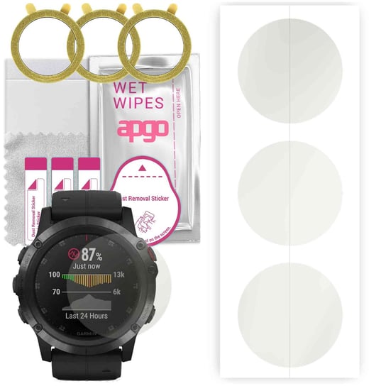 3x Folia hydrożelowa MATOWA do Garmin Fenix 5X Plus - apgo Smartwatch Hydrogel MATTE Protection Ochrona na ekran smartwatcha apgo