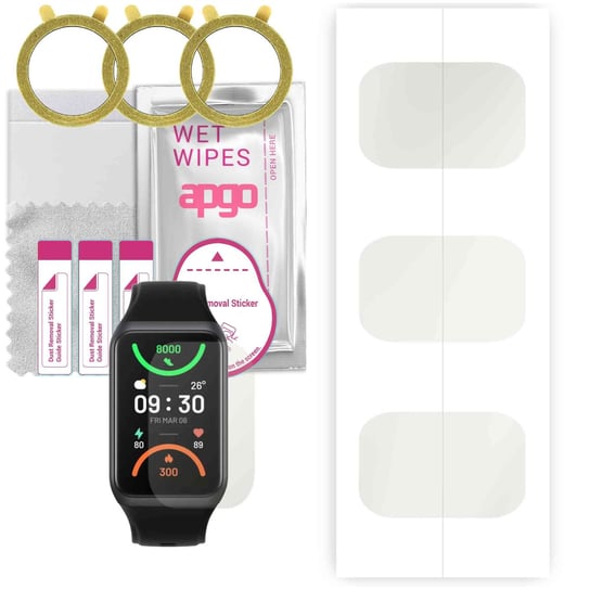 3x Folia hydrożelowa MATOWA do Oppo Band 2 - apgo Smartwatch Hydrogel MATTE Protection Ochrona na ekran smartwatcha apgo