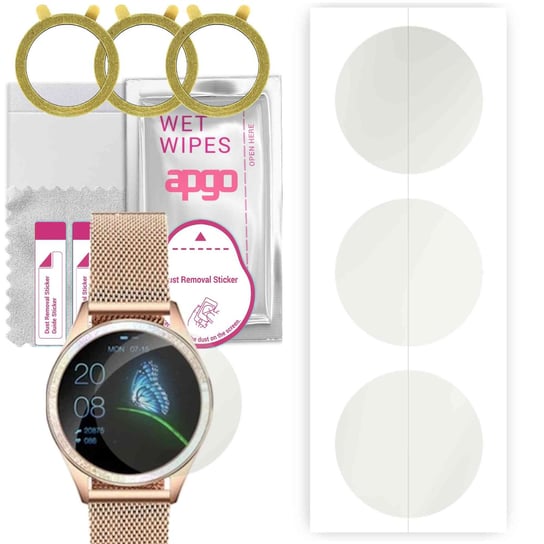 3x Folia hydrożelowa MATOWA do Oro-Med Oro-Smart Cristal - apgo Smartwatch Hydrogel MATTE Protection Ochrona na ekran smartwatcha apgo