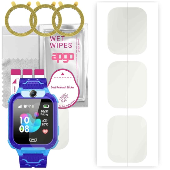 3x Folia hydrożelowa MATOWA do Smartwatch dla dzieci Q12 - apgo Smartwatch Hydrogel MATTE Protection Ochrona na ekran smartwatcha apgo
