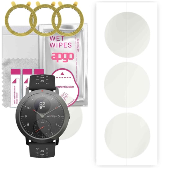 3x Folia hydrożelowa MATOWA do Withings Activite Steel HR Sport - apgo Smartwatch Hydrogel MATTE Protection Ochrona na ekran smartwatcha apgo