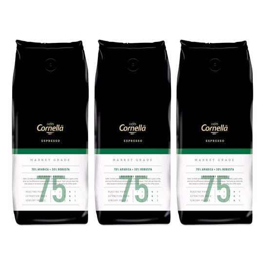 3x Kawa ziarnista CORNELLA Espresso 75 Market Grade 1 kg Cornella