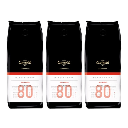 3x Kawa ziarnista CORNELLA Espresso 80 Market Grade 1 kg Cornella