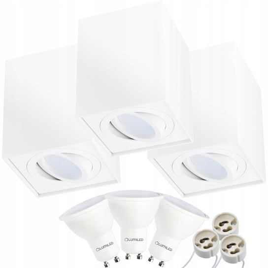 3X Oprawa Natynkowa Halogenowa Amat-L Kwadratowa 115Mm + Led Gu10 6W 3000K Lumiled Inna marka