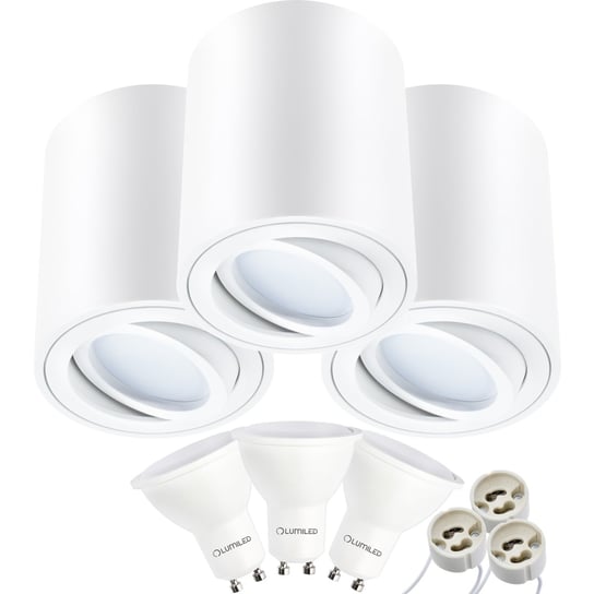 3X Oprawa Natynkowa Halogenowa Amat-M Okrągła 84Mm + Led Gu10 6W 3000K Lumiled Inna marka