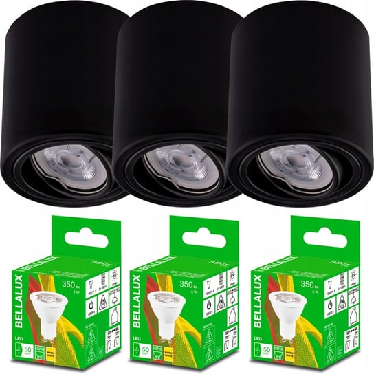 3x Oprawa Natynkowa HALOGENOWA TUBA + LED GU10 5W NNLED