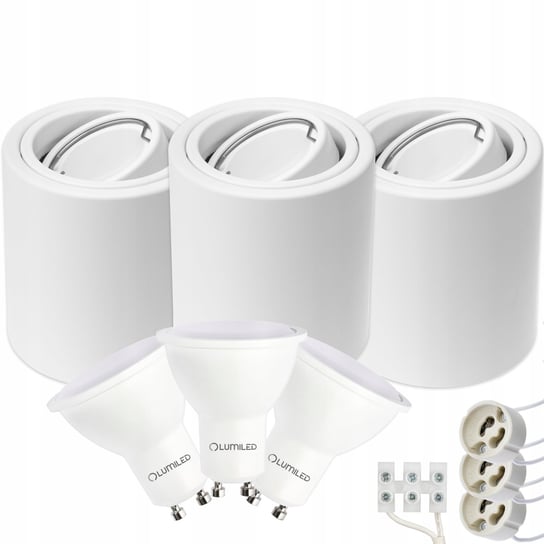 3x Oprawa Natynkowa HALOGENOWA TUBA + LED GU10 5W NNLED