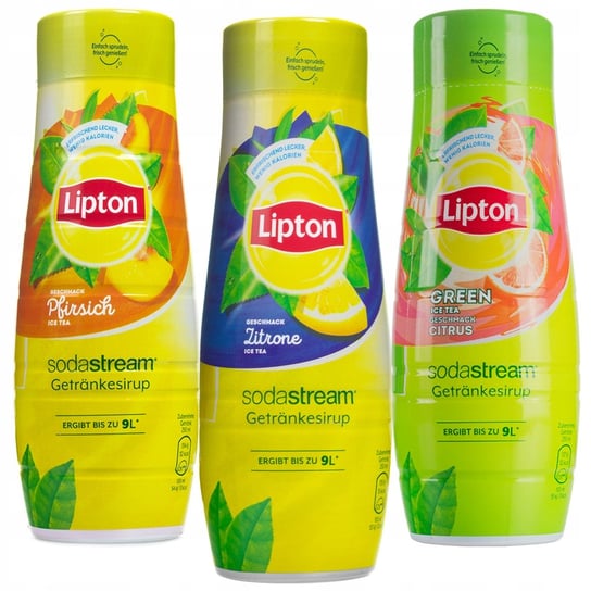 3X Syrop Lipton Ice Tea: Green Cytrusy, Brzoskwinia, Cytryna SodaStream