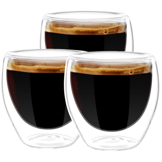 3X Szklanka Termiczna Do Espresso Z Podwójnym Szkłem 80Ml Wessper Crystallatte, Espresso Wessper