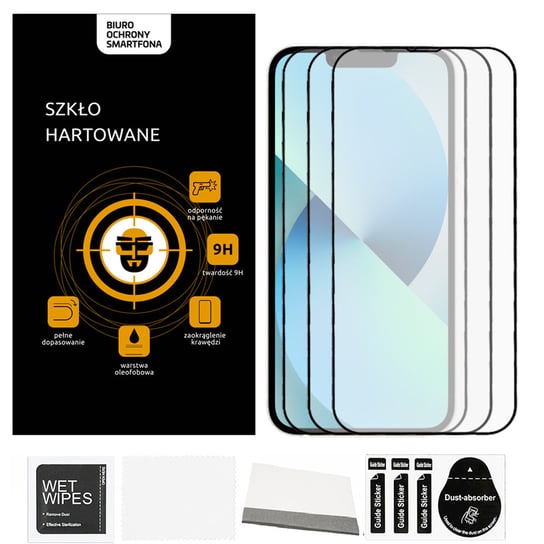 3x Szkło Hartowane do Iphone 13 Cały Ekran 9H BOS / Biuro Ochrony Smartfona Biuro Ochrony Smartfona
