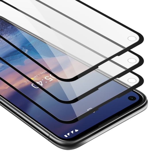 3x Szkło Hartowane Do Nokia 5,4 Folia pancerna Ochronny w PRZEZROCZYSTY Z CZARNYM Tempered Glass Cadorabo Cadorabo