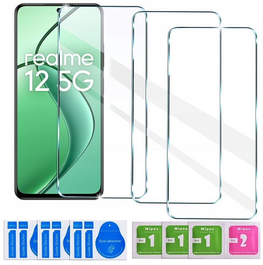 3x SZKŁO HARTOWANE do Realme 12 5G SZYBKA 9H |zestaw 3 sztuk Krainagsm