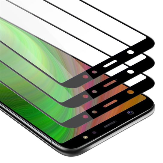 3x Szkło Hartowane Do Samsung Galaxy A6 2018 Folia pancerna Ochronny w PRZEZROCZYSTY Z CZARNYM Tempered Glass Cadorabo Cadorabo