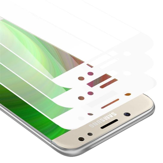 3x Szkło Hartowane Do Samsung Galaxy J3 PRO Folia pancerna Ochronny w PRZEZROCZYSTY Z BIAŁYM Tempered Glass Cadorabo Cadorabo
