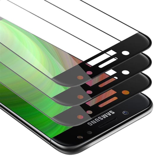 3x Szkło Hartowane Do Samsung Galaxy J3 PRO Folia pancerna Ochronny w PRZEZROCZYSTY Z CZARNYM Tempered Glass Cadorabo Cadorabo