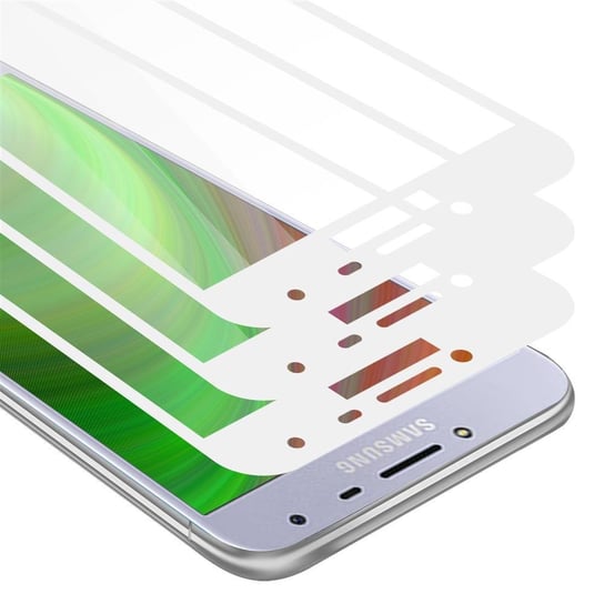 3x Szkło Hartowane Do Samsung Galaxy J4 2018 Folia pancerna Ochronny w PRZEZROCZYSTY Z BIAŁYM Tempered Glass Cadorabo Cadorabo