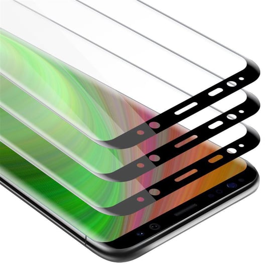 3x Szkło Hartowane Do Samsung Galaxy S8 Folia pancerna Ochronny w PRZEZROCZYSTY Z CZARNYM Tempered Glass Cadorabo Cadorabo