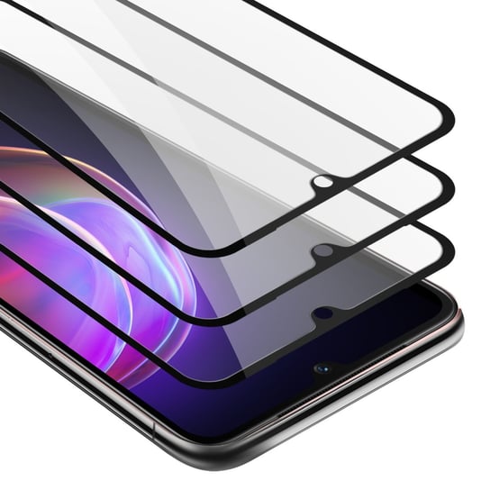 3x Szkło Hartowane Do Vivo V21 4G / 5G Folia pancerna Ochronny w PRZEZROCZYSTY Z CZARNYM Tempered Glass Cadorabo Cadorabo