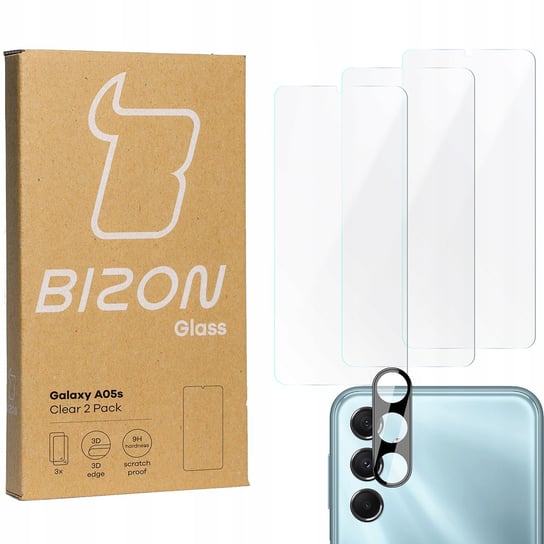 3x Szkło + szybka na aparat BIZON Clear 2 Pack do Galaxy A05s Bizon