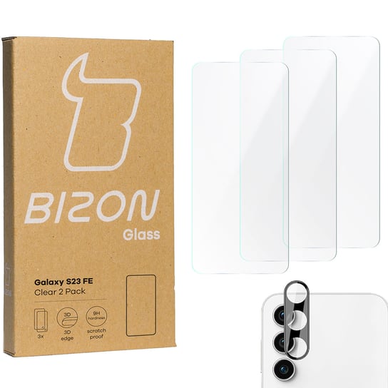 3X Szkło + Szybka Na Aparat Bizon Clear 2 Pack Do Galaxy S23 Fe Bizon